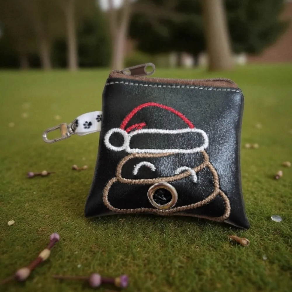 Santa Emoji Black Coin Pouch